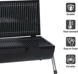MaxxGarden Houtskool Barbecue - Grilloppervlak (LxB) 38 x 52 cm - Met Dubbel Grill Vlak - Zwart — thumbnail 4