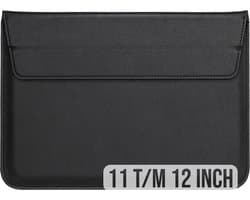 2-in-1 Laptopsleeve 10 tot 12 inch - Vegan Leer - Laptophoes Heren - Laptop Tas Sleeve met Standaard