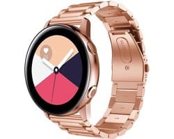 Universeel 20MM Horloge Bandje / Smartwatch Bandje Roestvrij Staal met Schakels Roze