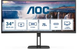 AOC V5 CU34V5C - QHD Curved Ultrawide Monitor - USB-C - 65w - 100hz - 34 inch — thumbnail 1