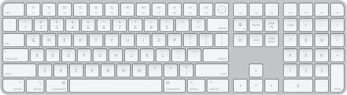 Apple Magic Keyboard Numeriek met Touch ID QWERTY US Wit — afbeelding 1