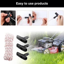 Recoil Starter Touw, 10 Meter 3mm Trekkoord met 3 Starter Handvatten voor Grasmaaier — thumbnail 2