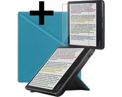 Hoes Geschikt voor Kobo Libra Colour - E-reader Bescherm Hoesje Case Sleep Cover Met Screenprotector - Hoes Geschikt voor Kobo Libra Colour Hoesje - Turquoise