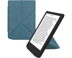 kwmobile e-reader hoesje geschikt voor Pocketbook Verse / Verse Lite / Verse Pro / Color / Vivlio Light/Light HD hoes - Ereader flip case met standaard - E reader cover van kunstleer - In petrol