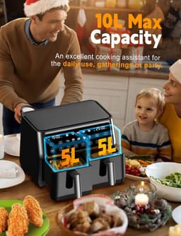 RFWR® Dual Zone XXL Airfryer met 10 liter capaciteit en 10-in-1 kookprogramma — thumbnail 5