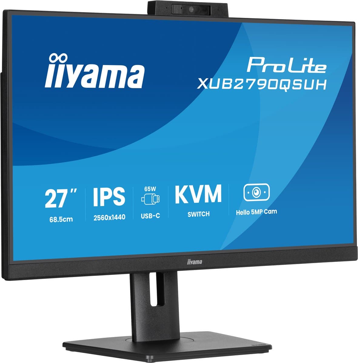 iiyama ProLite XUB2790QSUH-B2 - 27 inch - QHD - IPS - USB-Hub (3x) - Verstelbaar - Windows Hello Cam — afbeelding 1