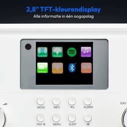 MEDION P85027 Internetradio (DAB Plus, FM-radio, Spotify Connect, WLAN, Bluetooth, Streaming, Equalizer, Kleurenbeeldscherm, USB, AUX, Wekker, Sluimerfunctie, Slaaptimer), MD88069, wit — thumbnail 5
