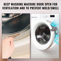 VT Goods - Wasmachine Deurstopper - Siliconen Deur Prop - Goede Ventilatie - Wit en Grijs - Ondersteuning voor Wasmachine en Droger - 2 Stuks — thumbnail 2