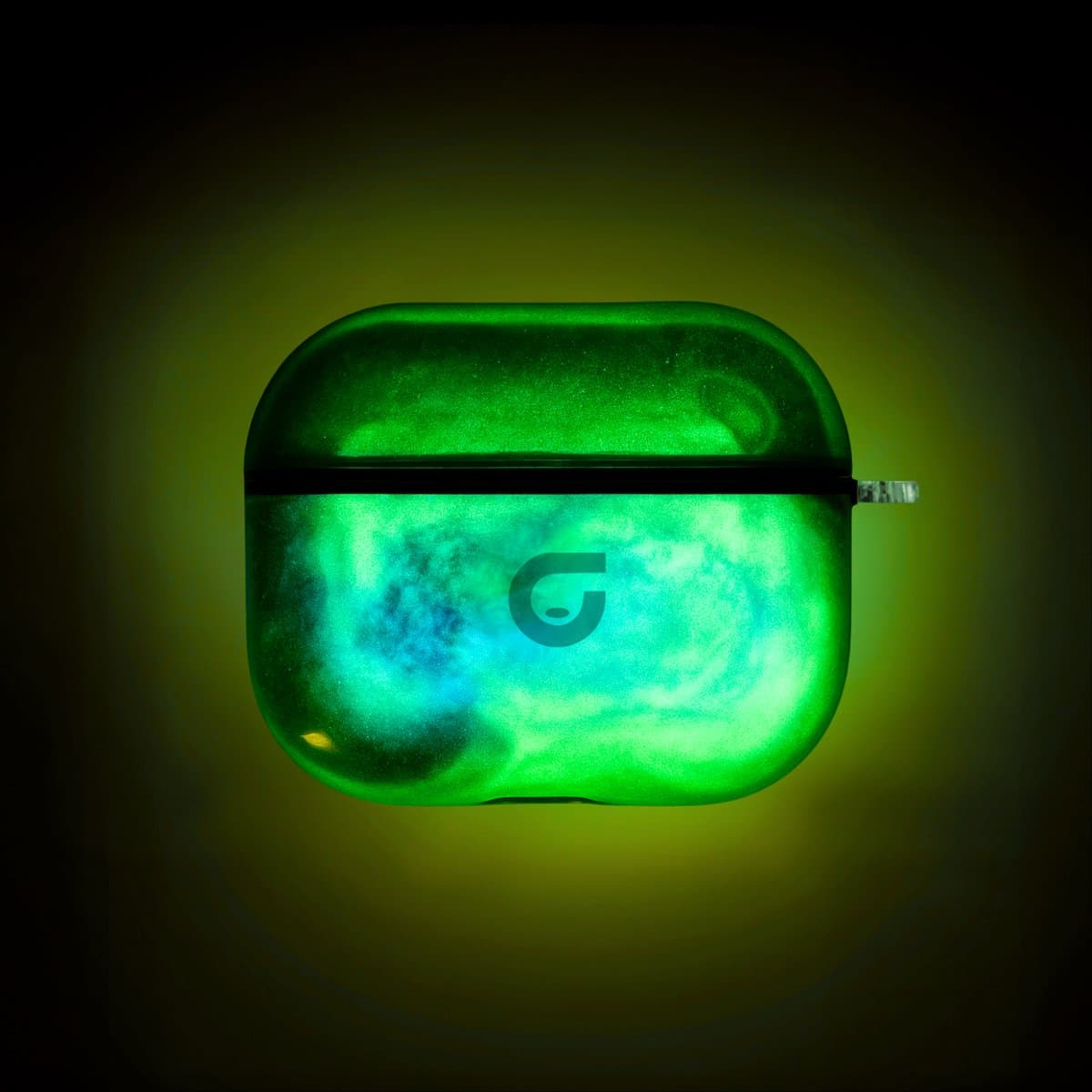 GlowsandGuards - Airpods 4 hoesje - Glow in the dark - Inclusief UV lampje om op te lichten - AirPods 4 case - Hét satisfying AirPods hoesje - AirPods 4 - Groen — afbeelding 1