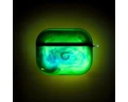 GlowsandGuards - Airpods 4 hoesje - Glow in the dark - Inclusief UV lampje om op te lichten - AirPods 4 case - Hét satisfying AirPods hoesje - AirPods 4 - Groen