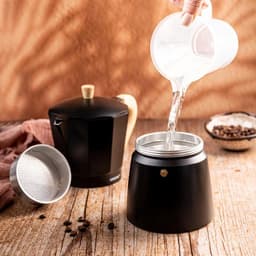 Kinghoff Aluminium Espressomaker KH-1888 – 12 Kopjes – Zwart Met Houten Handvat – Geschikt voor Inductie - 600ml - Percolator — thumbnail 3