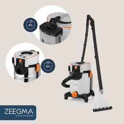 Zeegma Zonder Wash 1400W – Krachtige stofzuiger met wasfunctie – Tapijtreiniger en bekledingreiniger – Waterstofzuiger met HEPA-filter – Inclusief extra uitwasbaar filter – Voor auto, meubels en vloeren – 4L tank – 20L kunststof reservoir, 13m bereik — thumbnail 4