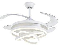 Livano Plafondventilator - Met Verlichting - Plafond Ventilator - Met Lamp - Plafonniere Met Ventilator - Met Licht - Wit - 106cm — afbeelding 1