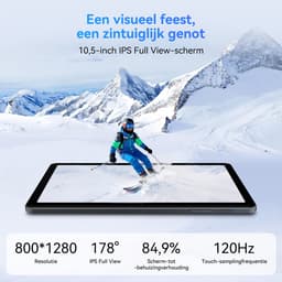 TABWEE Tablet T80 - Gemini AI - 12GB RAM - 64GB ROM - 10.5 Inch - 6000 mAh - Android 15 - 5G WiFi - Bluetooth 5.0 - Grijs — thumbnail 5
