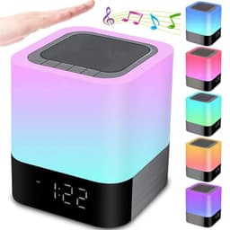5-in-1 Bluetooth Speaker met LED Lamp, Wekker, Touch Bediening & 48 Kleuren – Draadloos, USB/TF/AUX, Handsfree Bellen — thumbnail 3
