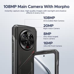 DOOGEE V40 5G - Robuuste Smartphone - Robuuste Telefoon - 32 GB RAM + 512 GB ROM - 6,78 inch 2,4K 120Hz - 108 MP AI camera - 8680 mAh/33W - MediaTek Dimensity 7300 - Face ID - Drie sleuven - Vingerafdrukherkenning - NFC - GPS - Rood — thumbnail 10