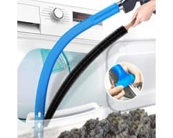 2-delige stofzuigerset Geschikt voor drogerventilatie, compatibel met alle stofzuigers, pluizenborstel voor droger en stofzuigerslang met elastische universele connector, snelle pluizenverwijderaar, lichtblauw