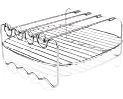 Airfryer dubbele laag rack, Airfryer-accessoires veeldoelige rack geschikt voor de meeste 3.7QT of hoger（7in, 4pins）