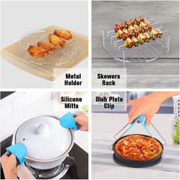 Allecto Plus - Accessoireset voor Dual Zone heteluchtfriteuse - 13 stuks - Mand en grill - Voor thuis- en restaurantgebruik - Geschikt voor friteuses van 32-58 qt - Tot 6 inch — thumbnail 3