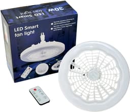 Livano Plafondventilator - Met Verlichting - Plafond Ventilator - Met Lamp - Plafonniere Met Ventilator - Met Licht - Wit - 23cm — thumbnail 1