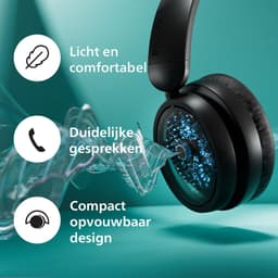 PHILIPS TAH5209BK lichtgewicht On Ear draadloze Bluetooth Headphones met Passive Noise Isolation - 65 uur afspeeltijd, natuurlijk geluid, heldere gesprekken, dynamische bass, 2 uur USB-laden - Zwart — thumbnail 6