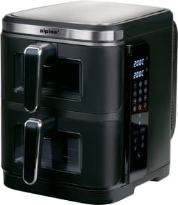 alpina Dubbele Airfryer XXL - 2 x 5.5L Manden - Heteluchtfriteuse 11 Liter - 12 Programma's - 2800 W - Zwart — thumbnail 8