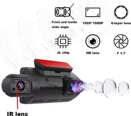 FHD Dashcam met dual scherm en wifi - g-sensor - compact - veilig onderweg - auto accessoires - 1080P - zwart - met opname functie — thumbnail 5