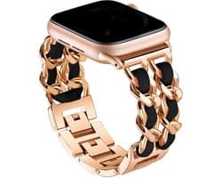 Luxe Horloge Band Geschikt Voor Apple Watch Band Elegante Sieraad Armband Band Bling Voor Apple Smart Watch Band Serie Ultra 8 7 6 5 4 3 2 1 Se Mode 38 40 41mm Rose Gold