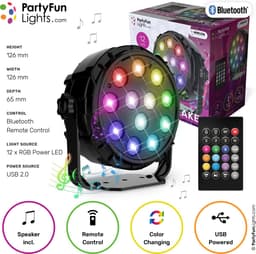 PartyFunLights - 12 LED - PAR - Disco Lamp - Party Speaker - met afstandsbediening — thumbnail 2