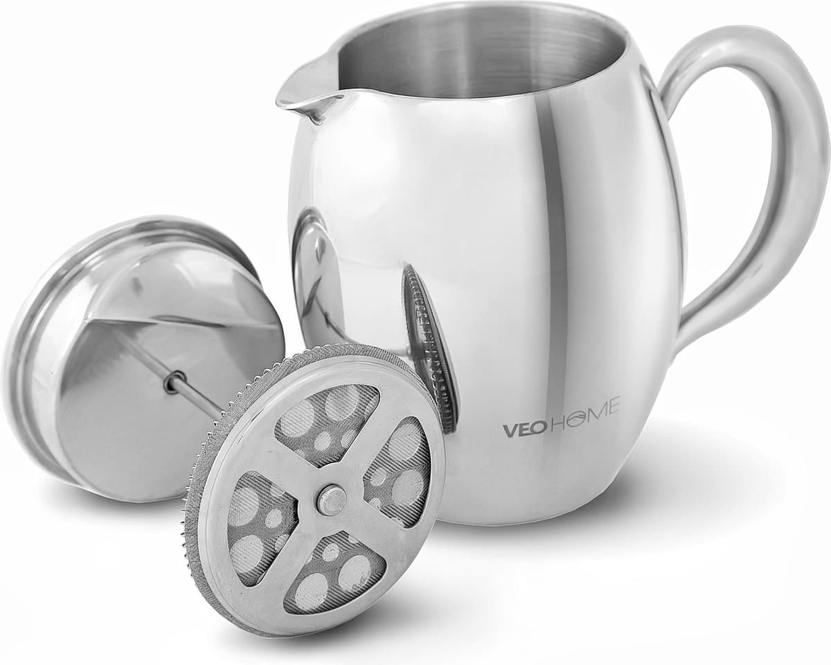 VeoHome RVS Franse Pers - 0.75 Liter - Compact, Dubbelwandig & Milieuvriendelijk Koffiegenot — afbeelding 1