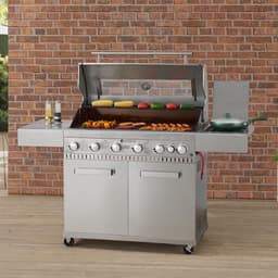 Juskys Barbecue / Gasgrill / BBQ Minnesota - 7-Pits - RVS - Incl. Afdekzeil — thumbnail 3