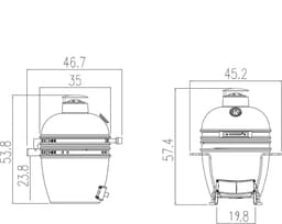 YAKINIKU Kamado - MINI - 11 inch - Inclusief Draagbaar Onderstel - 28 cm Grilloppervlak - 1-2 Personen - Keramiek - Houtskool BBQ — thumbnail 2