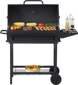 Houtskool BBQ Armento met deksel 95x108x61 cm zwart casa.pro — thumbnail 1