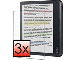 Screenprotector - 3 Stuks - Geschikt voor Kobo Libra Colour - Extra Sterk - Beschermglas - Gehard Glas - Tempered Glass - Screen Protector - Bescherm Cover