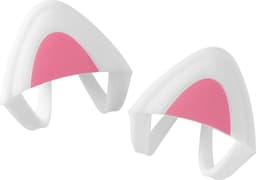 kwmobile 2x kattenoortjes voor koptelefoon - Kattenoren geschikt voor Overear Headphone van 2,5-3,8 cm breed - Van silicone - In wit / roze — thumbnail 3
