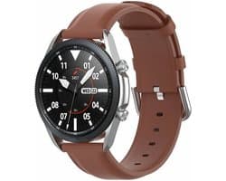 By Qubix - Geschikt voor Garmin bandje - Geschikt voor Garmin Vivomove 3 / HR / Luxe / Sport / Style / Trend - Classic leren bandje - Bruin - Smartwatch bandje 20mm