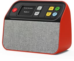BBrain Muziekspeler - Hulpmiddelen voor ouderen met dementie - Eenvoudige DAB+ Senioren radio - Dementie radio - Zelfstandig te bieden met één knop - Rood — thumbnail 2
