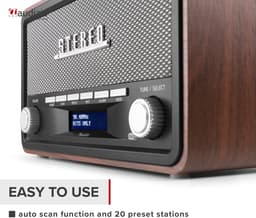 DAB radio met Bluetooth model 2025 - Retro radio - DAB+ / FM - Op batterijen en netstroom - Audizio Foggia — thumbnail 4