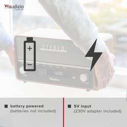 DAB radio met Bluetooth - Audizio Corno - XL FM en DAB+ radio - Retro design - Model 2025 - Op batterijen — thumbnail 2