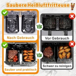 Ninja Heteluchtfriteuse Accessoires - Airfryer Accessoires Gescht voor Ninja Foodi Max Dual Zone AF400EU AF451EU 9,5L, Siliconenvorm Heteluchtfriteuse voor Russell Hobbs 2 Kamers 9L — thumbnail 4