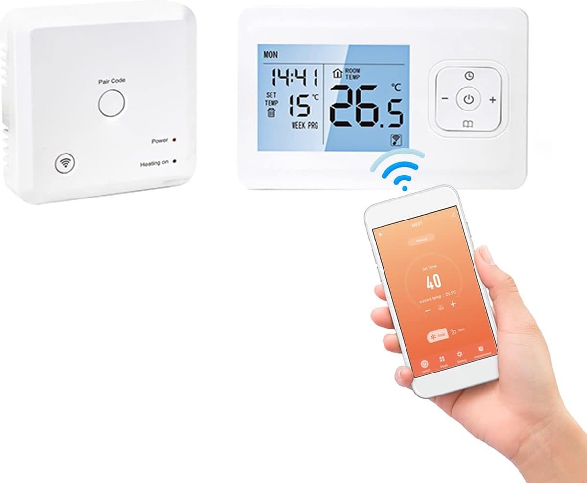 Slimme Wifi Thermostaat voor Gasboiler - Draadloos Programmeerbaar met App en Stembediening — afbeelding 1