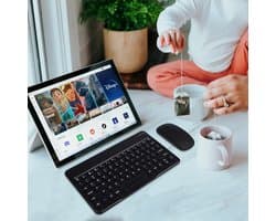 Premium Draadloos Toetsenbord Met Muis - QWERTY - Ergonomisch - Geschikt Voor Tablet, Ipad, Telefoon, Laptop - Kleur ZWART