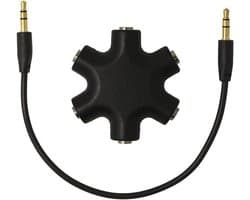 5-Way Audio Splitter 3.5mm Jack - Hoofdtelefoon Verdeelstuk voor Smartphone, Laptop en PC