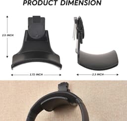 Muur hoofdtelefoon standaard voor kantoor - Ruimtebesparende houder voor bureau en werkdecor - Zwart — thumbnail 5