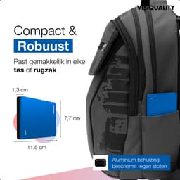 VisiQuality High-Speed Externe Harde Schijf 1 TB - Draagbare Harde Schijf USB 3.0 - Voor Windows & Mac - Xbox & PS4 games - Compact - Met handleiding - Blauw — thumbnail 7