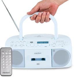 MEDION DRX-1 Plus Boombox (draagbare DAB+ & FM-radio, Bluetooth, cd-speler, MP3, cassette, hoofdtelefoonaansluiting, stereo, AUX, netstroom & batterijen) blauw — thumbnail 1