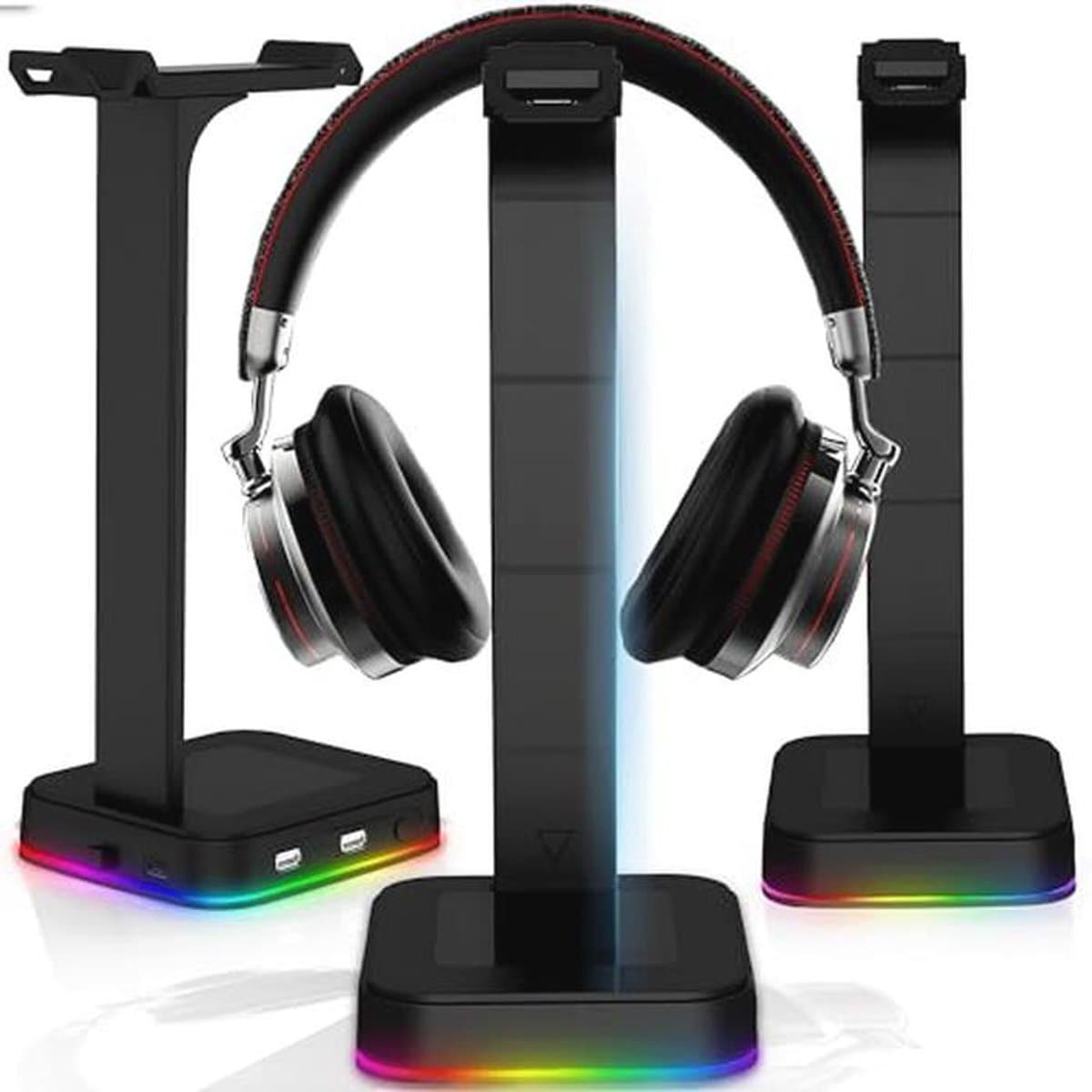 Hoofdtelefoonhouder RGB USB HUB voor Over-Ear Hoofdtelefoons en Gaming Headsets — afbeelding 1