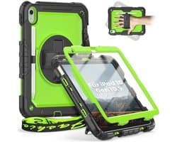 Robuuste beschermhoes voor iPad 10e en 11e generatie met schermbeschermer en standaard - Geel Groen