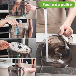 Multifunctionele keukenmachine 1,25L - 750W met 7 functies – handmatig snijden, hakken, raspen, kneden en meer — thumbnail 5