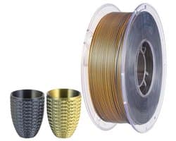 Dual Tweekleurig PLA Filament 1.75mm Zwart/Goud voor 3D Printers - 1KG